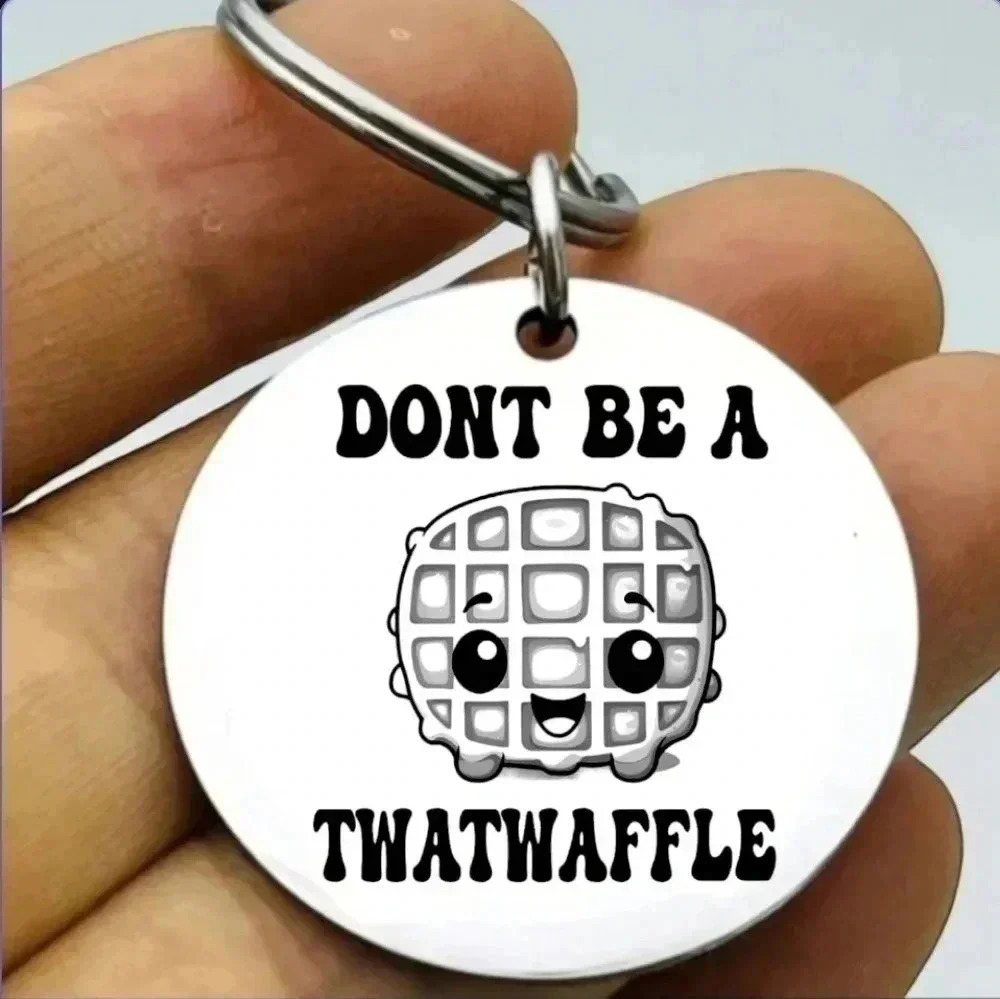 Baby WAFFLE EMOJIDon't be a Twatwaffle hot funny cute keychain